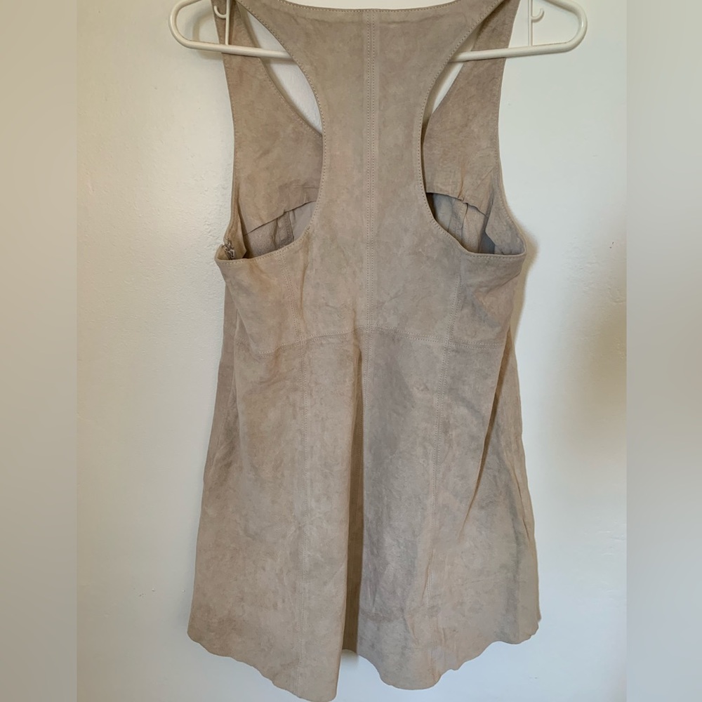 Free People Suede Leather Mini Dress . Size M .Bone Color. - Picture 2 of 6
